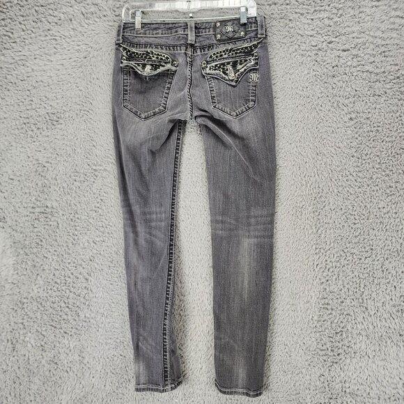 Miss Me Jeans Womens 30 JP533056 Gray Stretch Low Rise Skinny *Read* - Picture 9 of 16